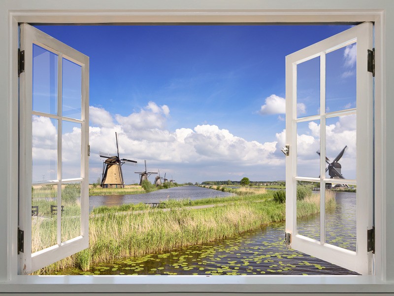 Tuinposter 'Kinderdijk'