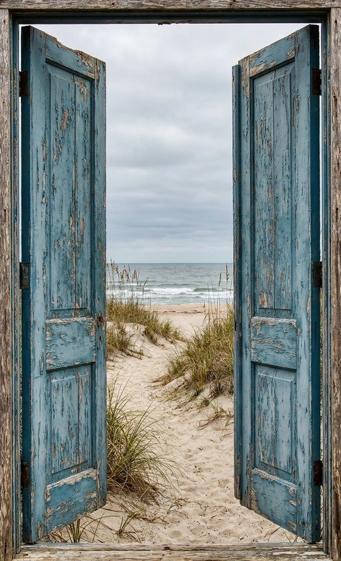 Tuinposter 'Oude deur'