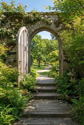 Tuinposter van Trapje naar park
