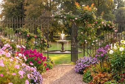 Tuinposter van Fontein in park
